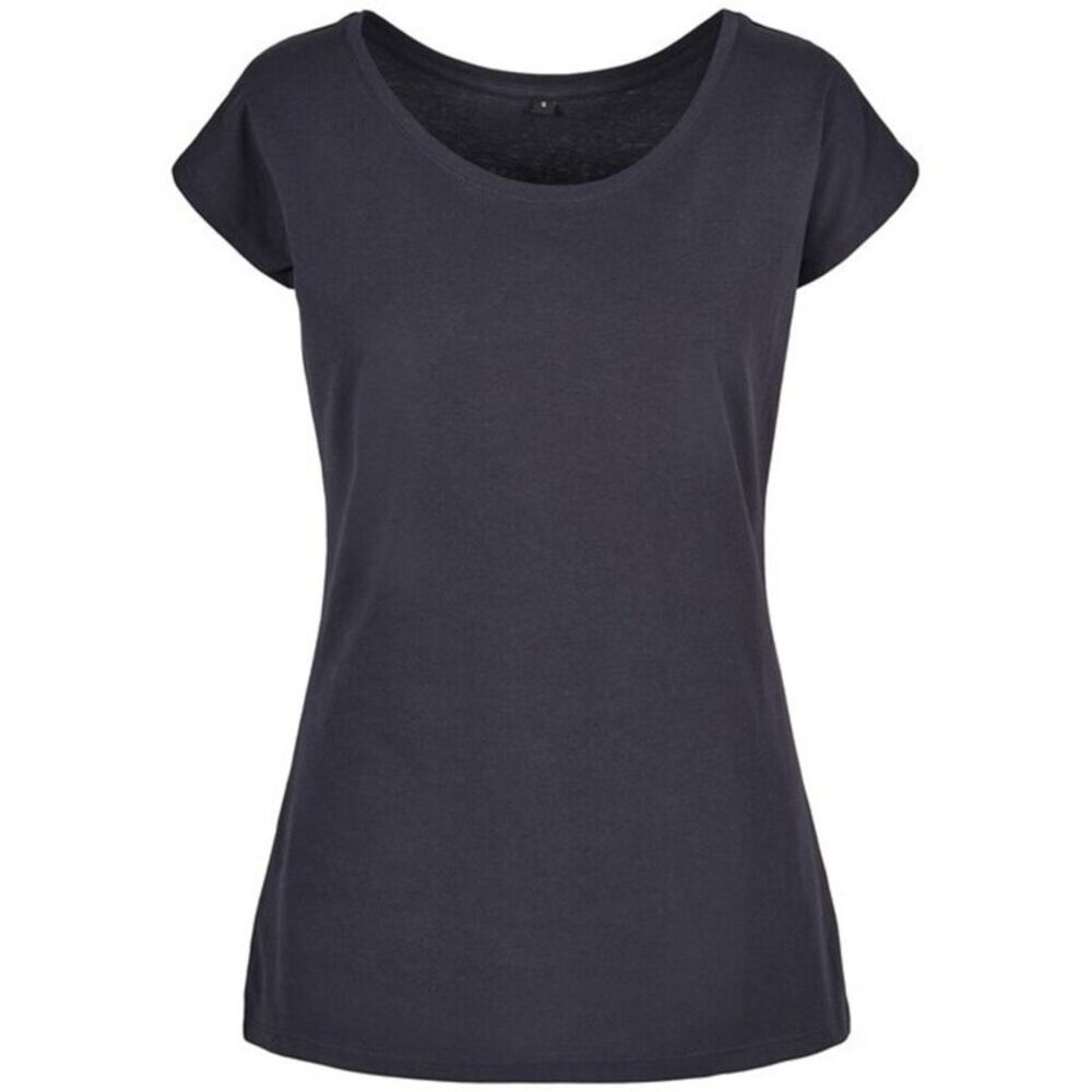 Build Your Brand Womens/Ladies Wide Neck / Navy